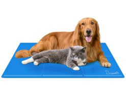 Pecute Tapis Rafraichissant Chien Plus Durable Mise à Niveau Tissu Oxford+PVC d'épaisseur 0.4mm Tapis de Refroidissement Automatique pour Animaux de Compagnie