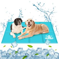 Nobleza Tapis Rafraichissant Chien, 140x90cm Tapis de Gel Non-Toxique Auto-refroidissant Animaux Tapis Rafraichissant Chat, Bleu, XXXL