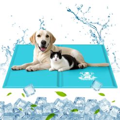 Nobleza Tapis Rafraichissant Chien, 120x80cm Tapis de Gel Non-Toxique Auto-refroidissant Animaux Tapis Rafraichissant Chat, Bleu, XXL