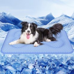 Rywell Tapis Rafraichissant Chien,110X80cm Extra Epais Changeant de Couleur,PCM Tapis Rafraichissant pour Chien à Utilisation Recto-Verso avec Poignée de Transport,Lavable